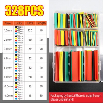 164/328/530/580/750/800pcs 21 Polyolefin Shrinking Assorted