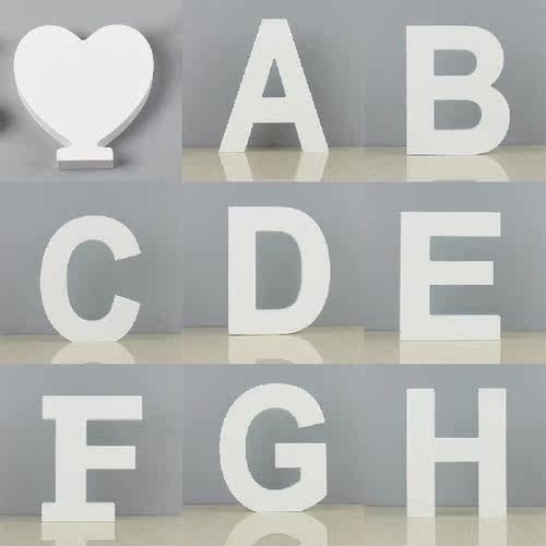 Wood White Alphabet Ornament DIY Fadeless Wooden Letters