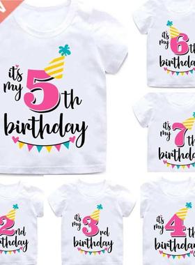 Girl Birthday Ctoon T Shirt for Girls Tshirt number 2 3 4