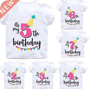 Girl Birthday Ctoon T Shirt for Girls Tshirt number 2 3 4