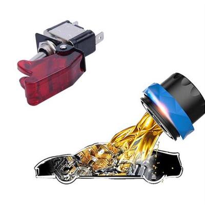 2PC Red LED SPST Toggle Rocker Switch Control With Automobil