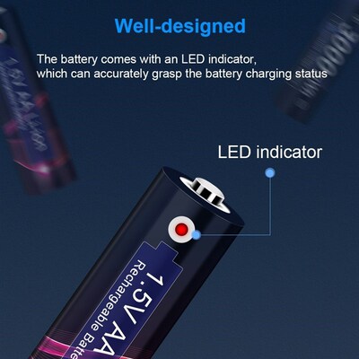 1.5V AA AAA Lithium li ion rechargeable battery AA3000mWh 1