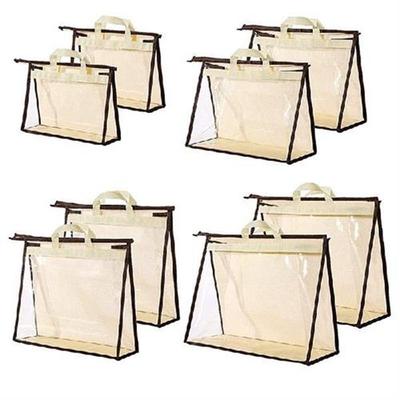 8 Pack Handbag Dust Bags Clear Purse Storage Organizer For