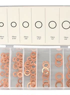 110pc Copper Washer Assortment Flat Ring Oil Brake Line