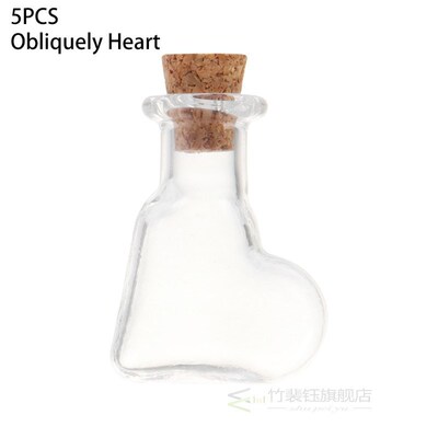 5pcs Small Drift Bottle Glass Jars Decor DIY Container Mini