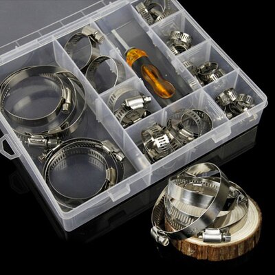 304 Stainless Steel Worm Drive high qulity Hose Clamp Set Fu