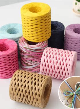 1 Roll 200M Raffia Paper Ribbons Packing Twine Rope For Chri