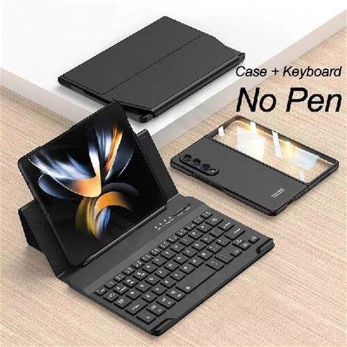 Keyboard Plain Leather Cover For Samsung Galaxy Z Fold 4 5G