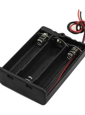 2pcs Two Wires ON/OFF Switch 3x1.5V AA Holder Case w Cover B