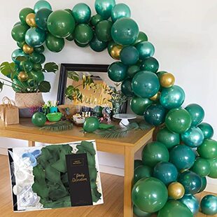 Balloon Garland Party Black Dec Birthday Green Kit Dark Arch