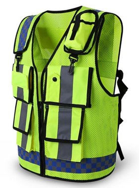 Sport Running Safety Vest Protective Front Zipper Working Hi