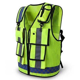 Sport Running Safety Vest Protective Front Zipper Working Hi