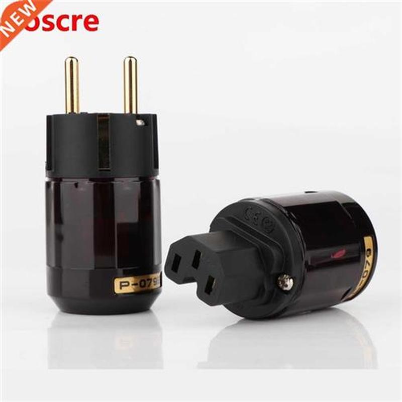 5pair 24k Gold Plated P-079E/C-079 EUR SCHUKO Power Plug  IE