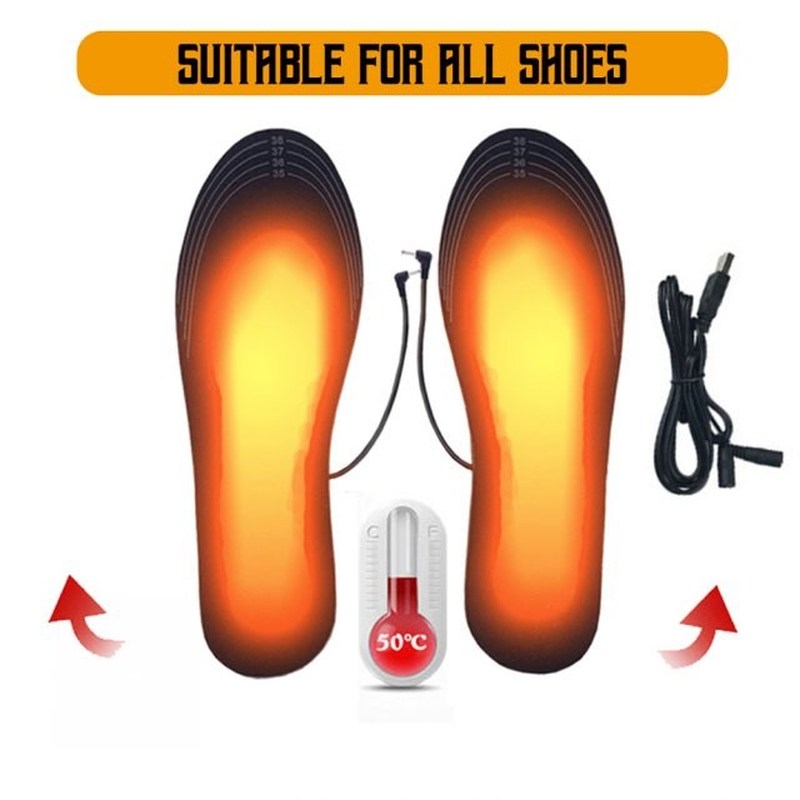 USB Heated Shoe Insoles Electric Foot Warming Pad Feet Warme