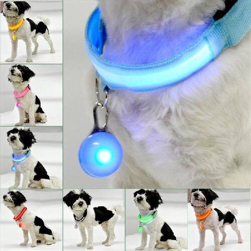 Nylon LED Pet Dog Collar Night Safety Flashing Glow In The