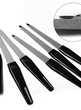 5 Pcs/set NEW  Black Handle Double Sided Nail Files Strong