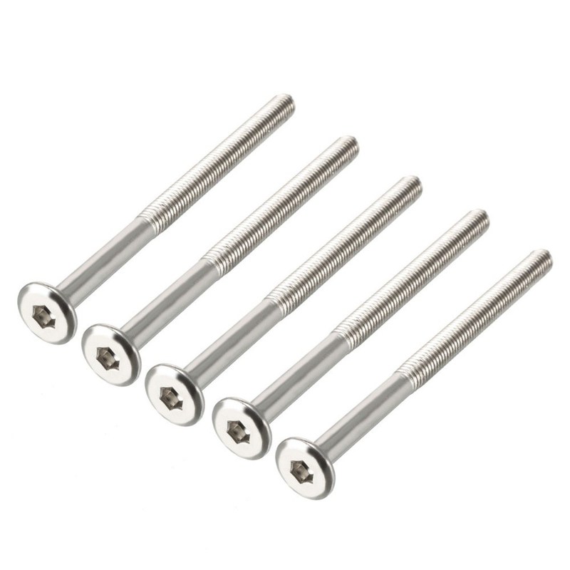 xcell 5pcs M6 Hex Socket Head Machine Screw Bolt Length 60mm