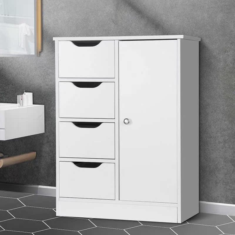 Waterproof Bathroom Cabinet 4 Large Storage Drawer Open Door