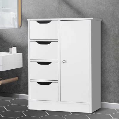 Waterproof Bathroom Cabinet 4 Large Storage Drawer Open Door