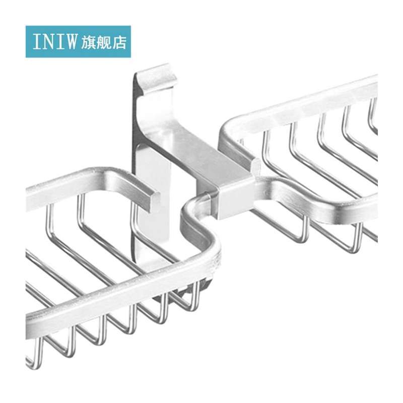 Recableght Double Bathroom Soap Drain Rack Aluminum Punch Fr