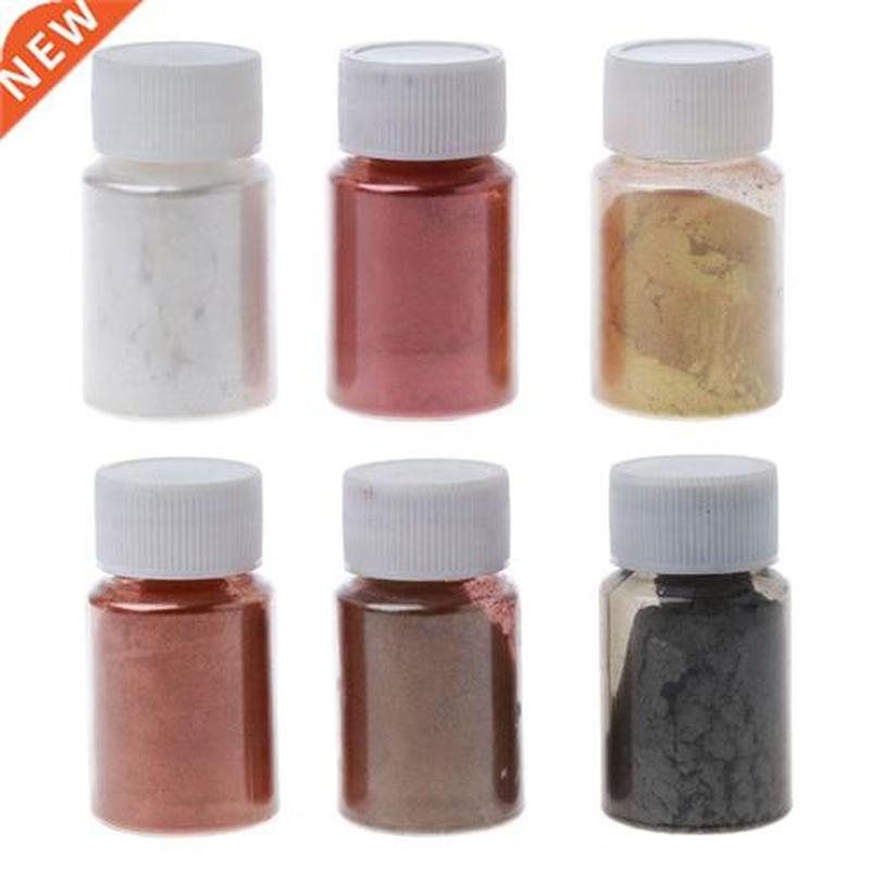 6 Color Metal Tones Mica Pearl Powder Pigment Kit Cosmetic G