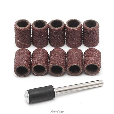 10Pcs 6mm Grit 80# Sanding Bands  3.17mm Mandrel Rotary Tool