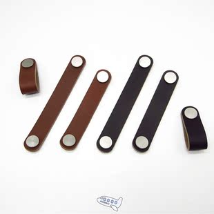128mm Cabinet Handle Soft PU Leather Dresser Drawer Door Kno