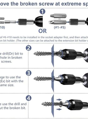 22/33Pcs Extractor Drill Bit Set Stripped Broken Screw Bolt