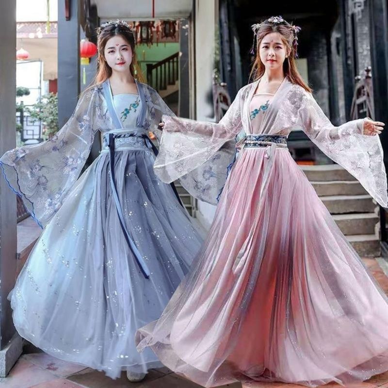 New Hanfu suit female Flower God Fu Canghai Fu waist embroid