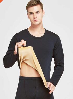 Solid Color Overweight Men's Warm Suit Plus Velvet T