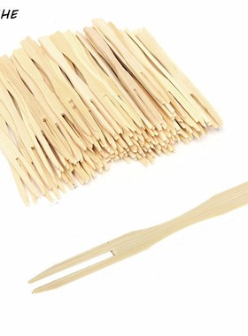 XNZHE 100 PCS Pure bamboo Disposable Wooden fruit fork Desse