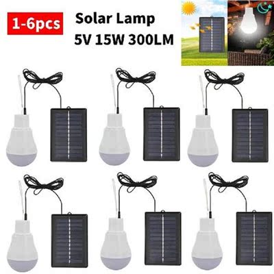 1-6PCS 5V 15W 300LM Portable Solar Power Outdoor Lamp Low