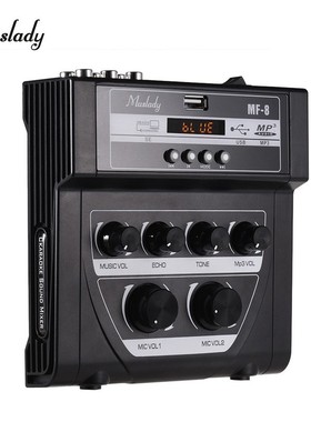 Muslady MF 8 Mini Karaoke Sound Mixer Stereo Echo Mixers Du