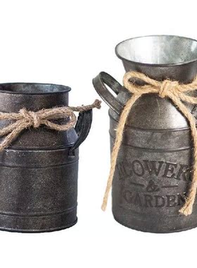 Flower Bucket Retro Iron Bucket Flower Pot Vase Decoration