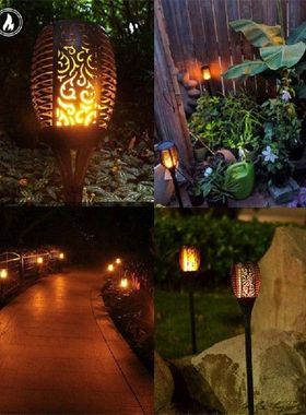 12 LED Api Surya Berkedip Obor Luar Ruangan Taman Rumput