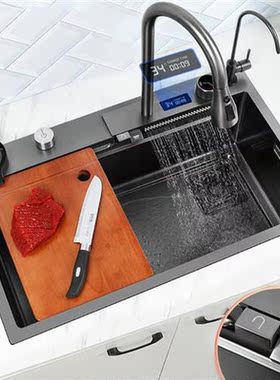 Waterfall Sink Kitchen Stainless Steel Topmount Sink Large S