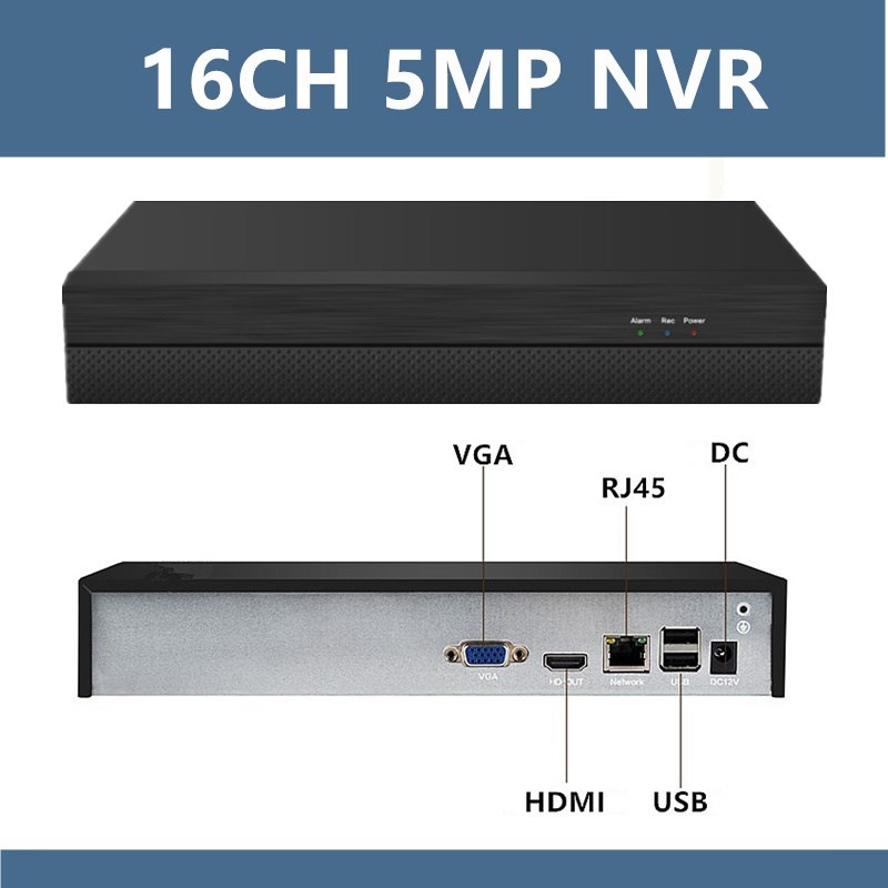 16CH*5MP H265 NVR Network Digital Video Recorder For IP Came