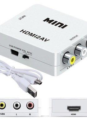 1080P Mini HDMI to VGA to RCA AV Composite Adapter Converter