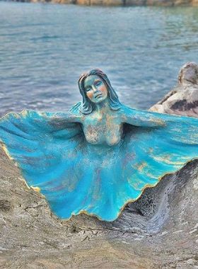 Shell Goddess Bowl Sculpture Resin Altar Bowl Figurines