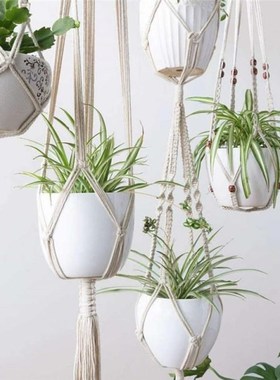 Macrame Plant Hangers Indoor Hanging Planter Basket Flowe Po