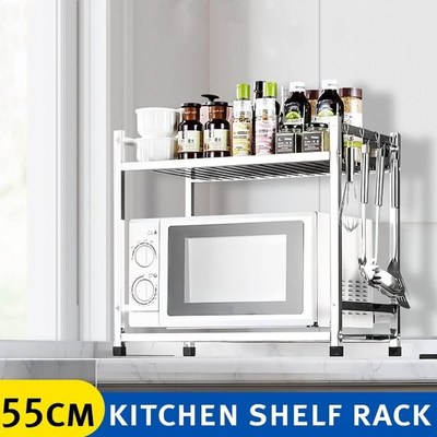 Microwave Shelf Rack Kitchen Spice Organizer Multifunctional