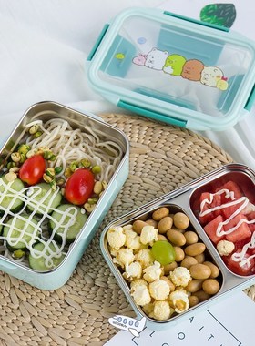 Cartoon Lunch Box Stainless Steel Double Layer Food Containe