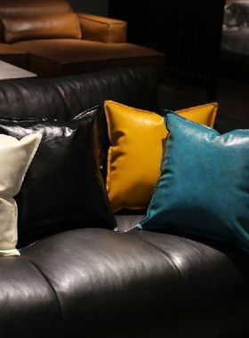 45x45cm thicken imitation leather cushion cover sofa Pu