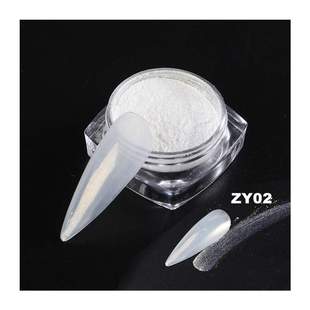 White Chrome Nail Powder Mirror Mermaid Shimmer Pearl Nail A