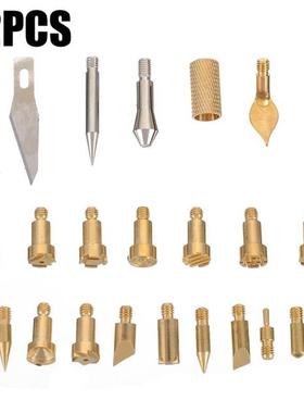 22Pcs Copper Soldering Pyrography Tips Wood Engraving Burnin