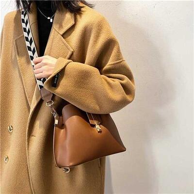 Vintage Simple Small PU Leather Bucket Crossbo Bags For Wo