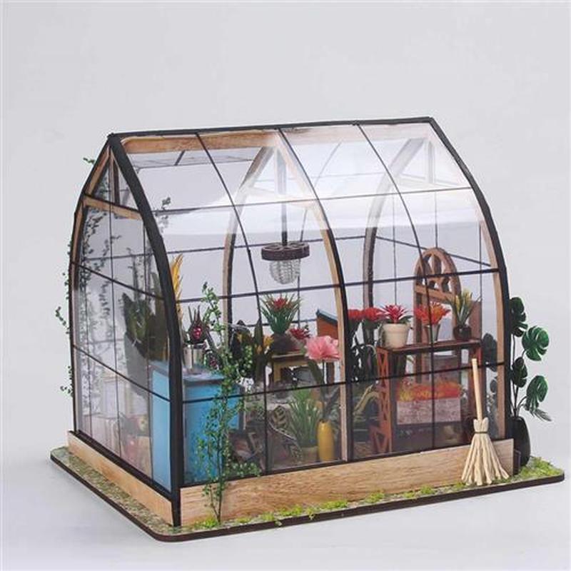 Dollhouse Wooden Miniature Assemble Kits Doll House With