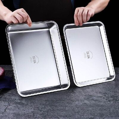 Stainless Steel Service Tray Rectangle Oven Cake Bread