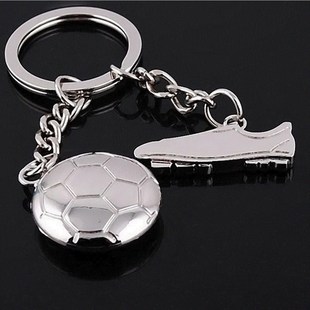 silver football soccer boots metal keychain key ring creativ
