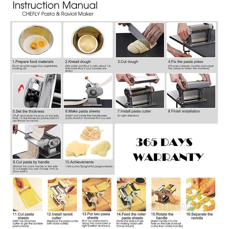 Noodle Pasta Maker Stainless Steel Nudeln Machine Lasagne Sp